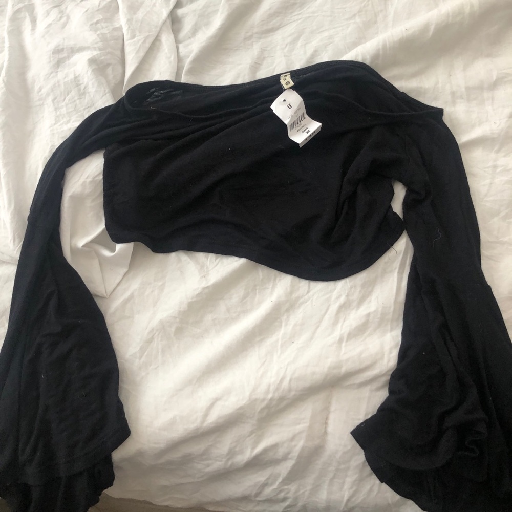 LF black bell bottom top